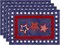Patriotic Placemats Set of 4 - Red White and Blue Stars Table Mats for 4th of July, Memorial Day & Independence Day Decorations - 12x18 Inch Washable American Flag Themed Decor